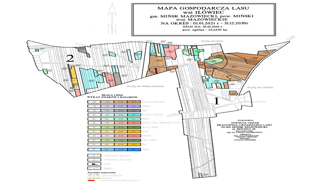 Mapa Gospodarcza Lasu wsi Iłówiec